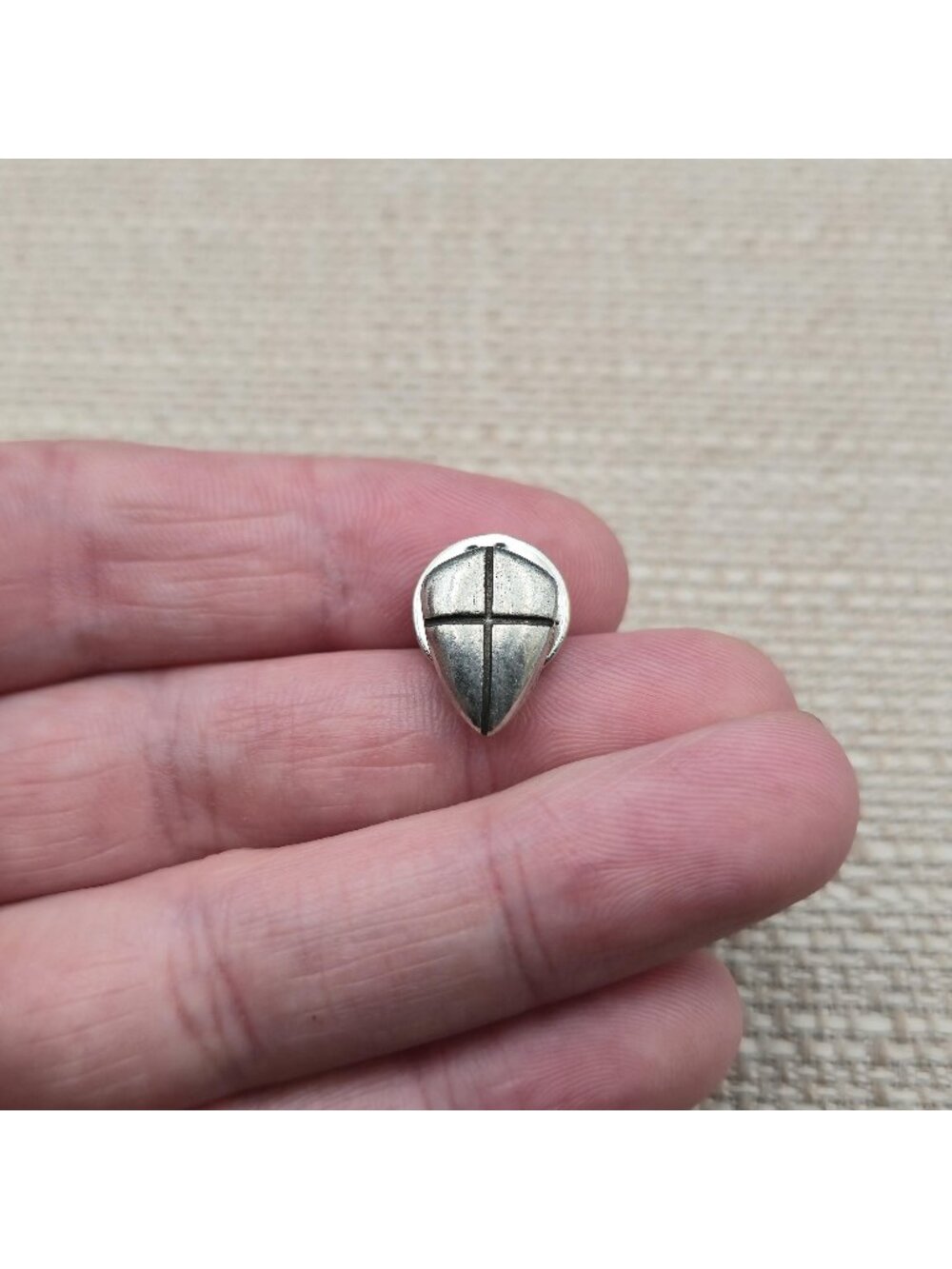 Bob Siemon Pewter Shield of Faith Cross Joshua 1:9 Vintage Christian Pin A8583